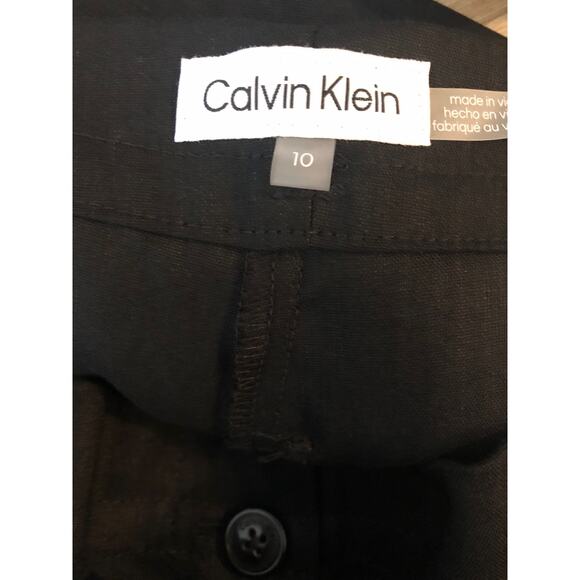Calvin Klein Women's Size 10 Linen High Waist Crop Pants NEW - Picture 5 of 8